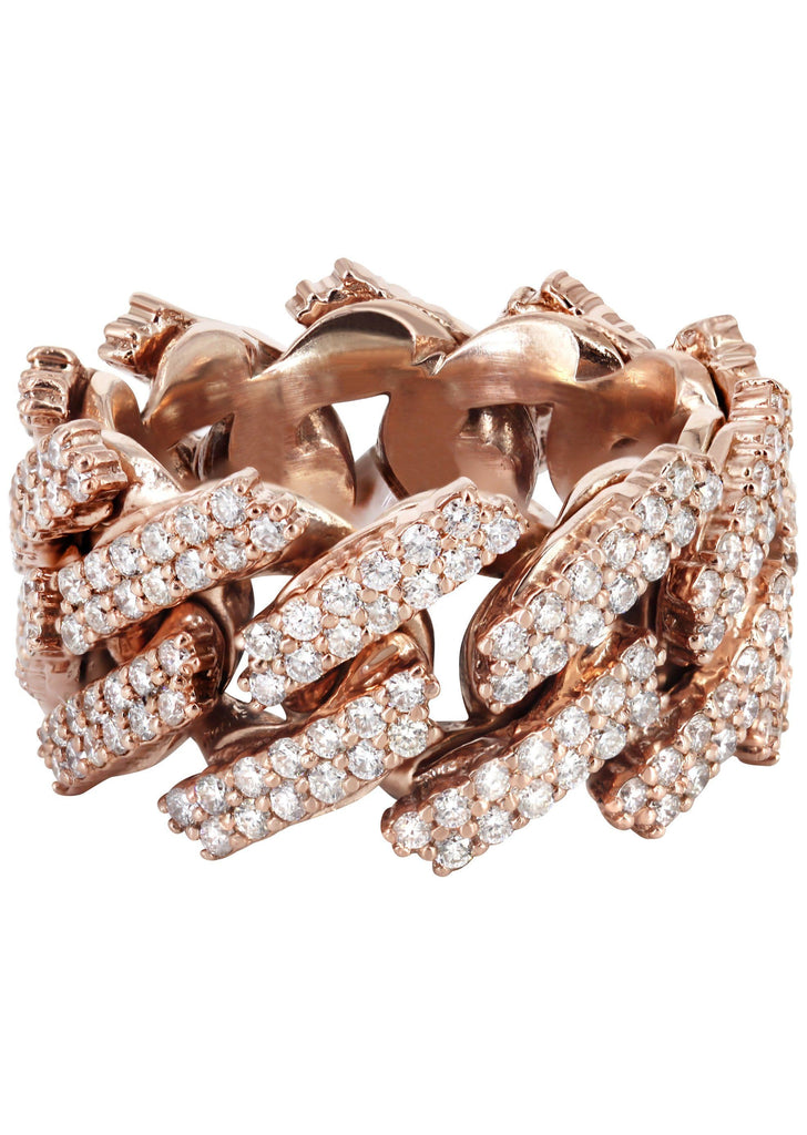 14K Rose Gold Diamond Cuban Link Ring | 20 Grams | 4.00 Carats MEN'S RINGS FROST NYC 