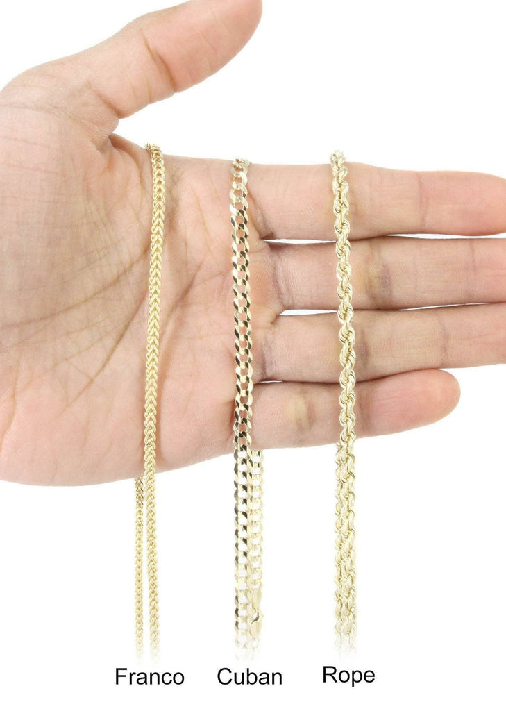 10K Yellow Gold Rope Chain & Nugget Cross Pendant | Appx. 13.5 Grams chain & pendant FrostNYC 