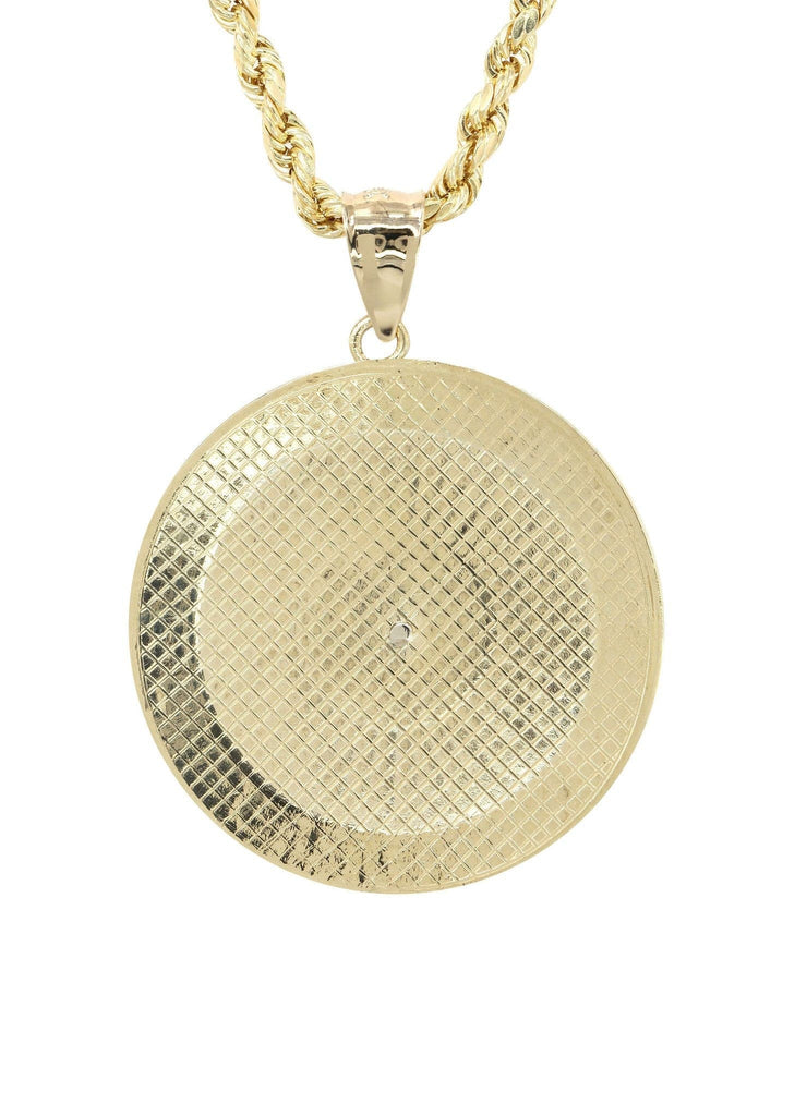 10K Yellow Gold Rope Chain & Medusa Style Pendant | Appx. 18.4 Grams chain & pendant FROST NYC 