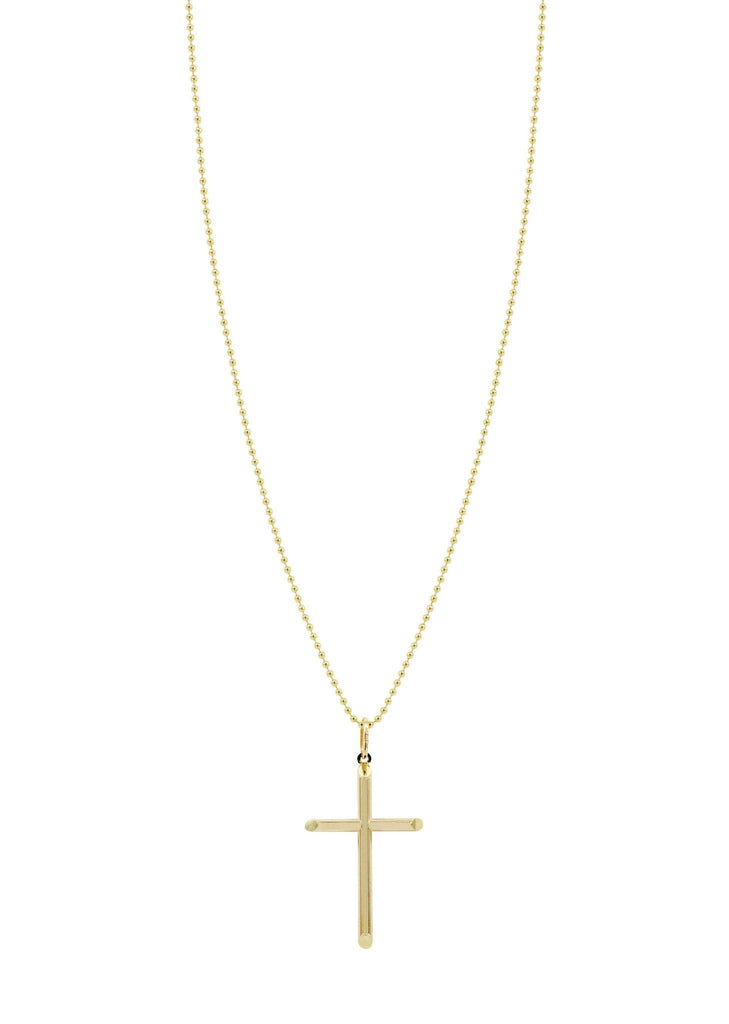 10K Yellow Gold Dog Tag Chain & Gold Cross Necklace | Appx. 8.6 Grams chain & pendant FROST NYC 