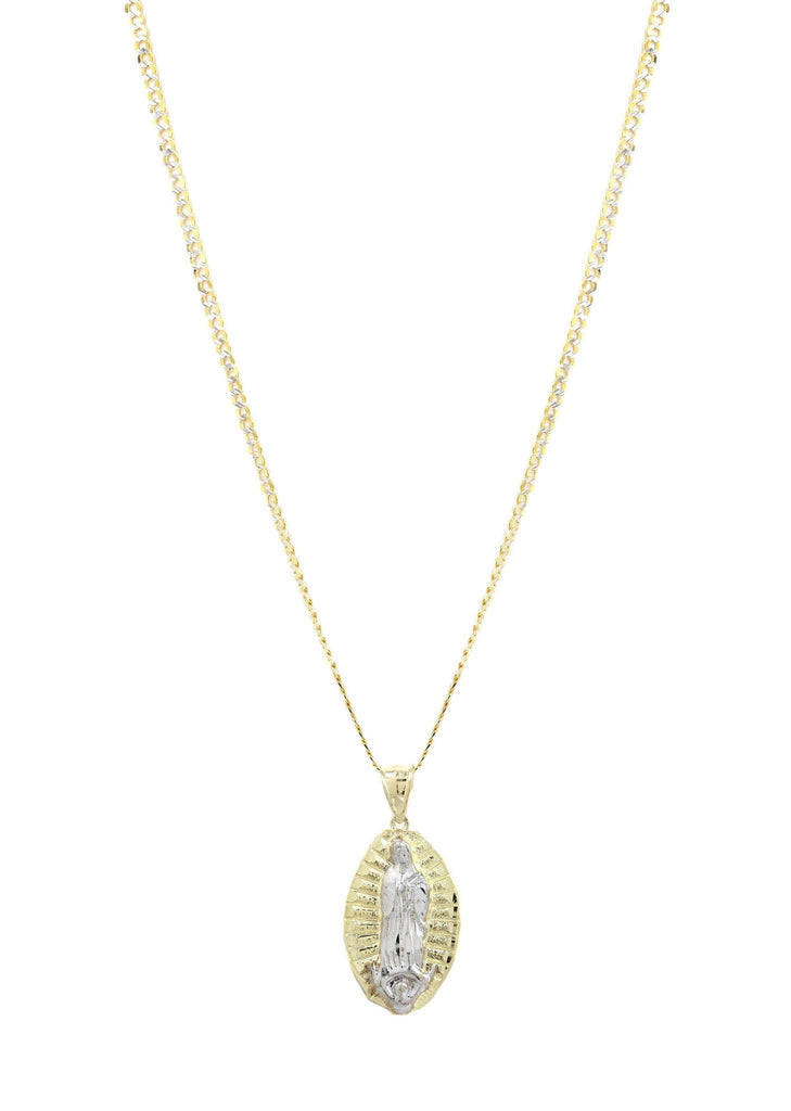 10K Yellow Gold Pave Cuban & Jesus Piece Chain | Appx. 9 Grams chain & pendant FROST NYC 