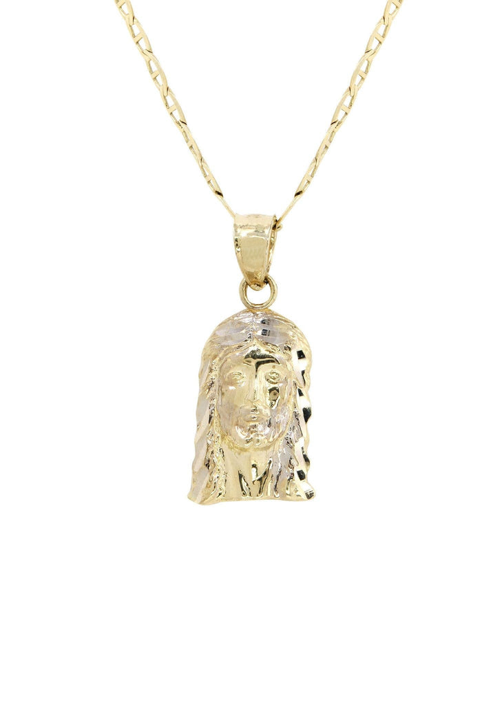 10K Yellow Gold Mariner Chain & Jesus Piece Chain | Appx. 2.8 Grams chain & pendant FROST NYC 