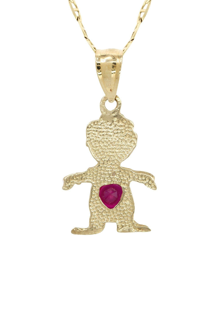 10K Yellow Gold Mariner Chain & Cz Children Pendant | Appx. 3 Grams chain & pendant FROST NYC 