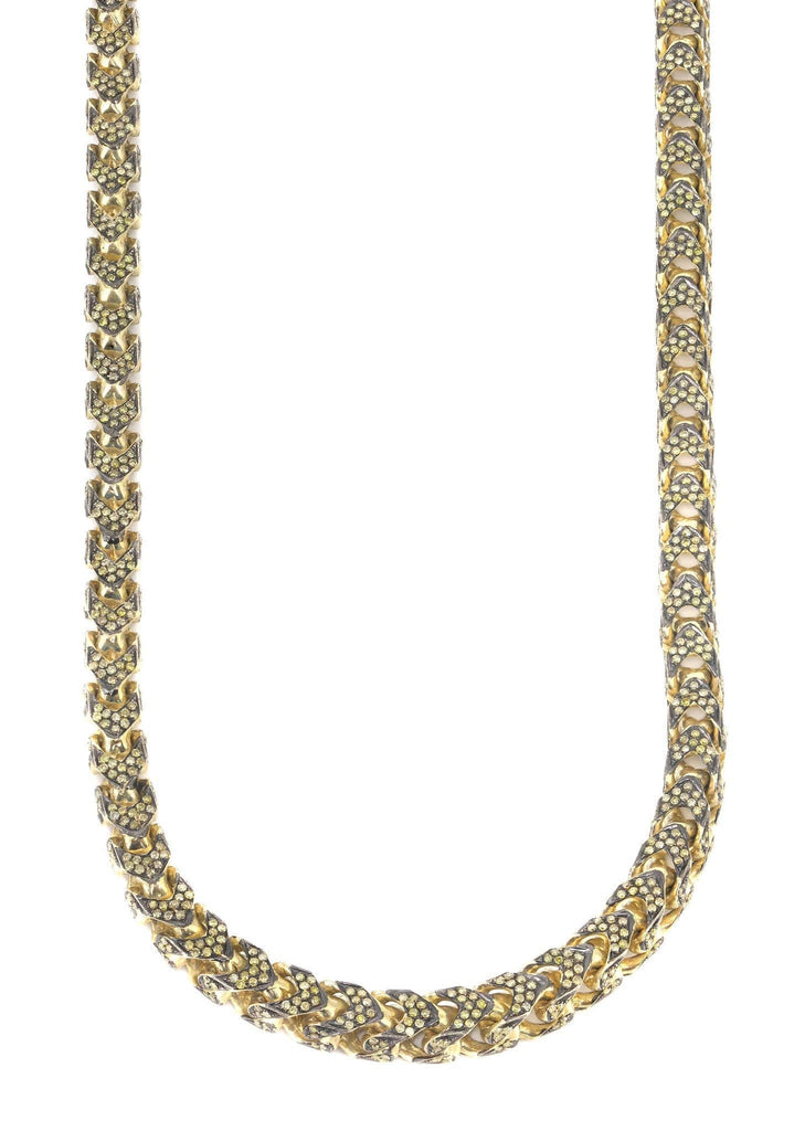 Franco Chain With Yellow Diamonds | 11.15 Carats | 6 Mm Width | 24 Inch Length MEN'S CHAINS FROST NYC 