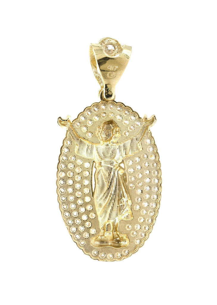 Big Baby Jesus & Cz 10K Yellow Gold Pendant. | 9.5 Grams MEN'S PENDANTS FROST NYC 