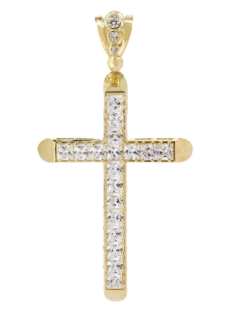 Big Gold Cross & Cz 10K Yellow Gold Pendant. | 15.5 Grams MEN'S PENDANTS FROST NYC 