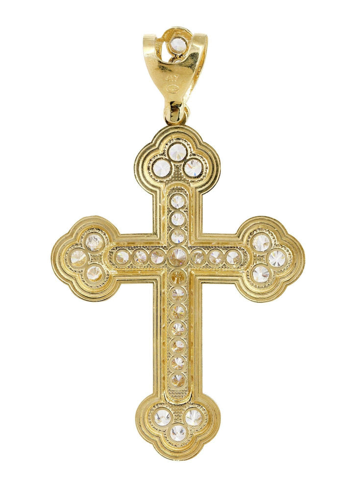 Big Gold Cross & Cz 10K Yellow Gold Pendant. | 13 Grams MEN'S PENDANTS FROST NYC 