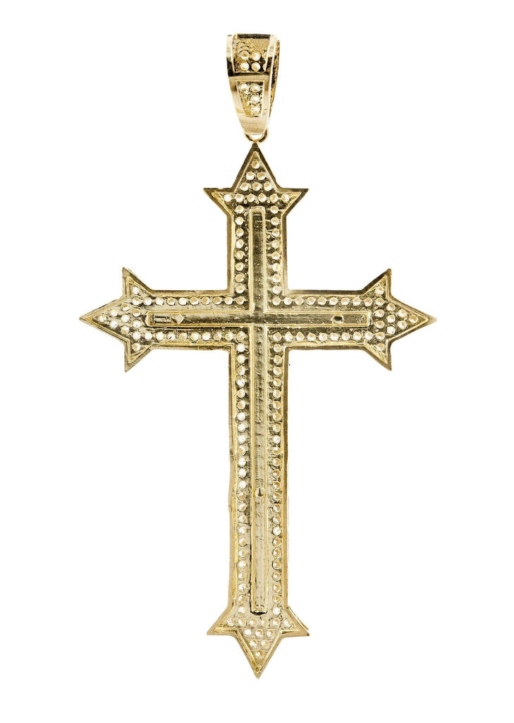 Big Gold Cross & Cz 10K Yellow Gold Pendant. | 7.6 Grams MEN'S PENDANTS FROST NYC 