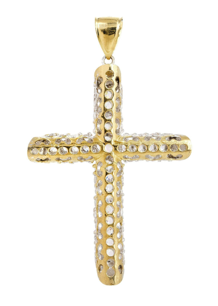 Big Gold Cross & Cz 10K Yellow Gold Pendant. | 17.3 Grams MEN'S PENDANTS FROST NYC 