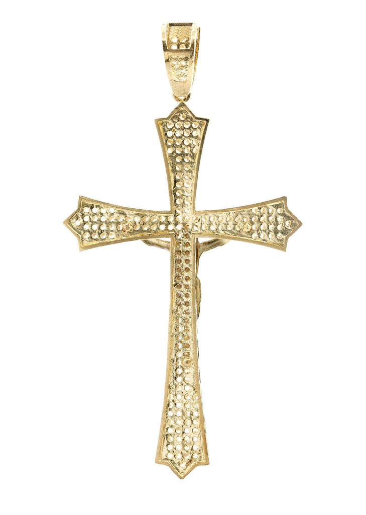 Big Gold Cross & Cz 10K Yellow Gold Pendant. | 7.2 Grams MEN'S PENDANTS FROST NYC 