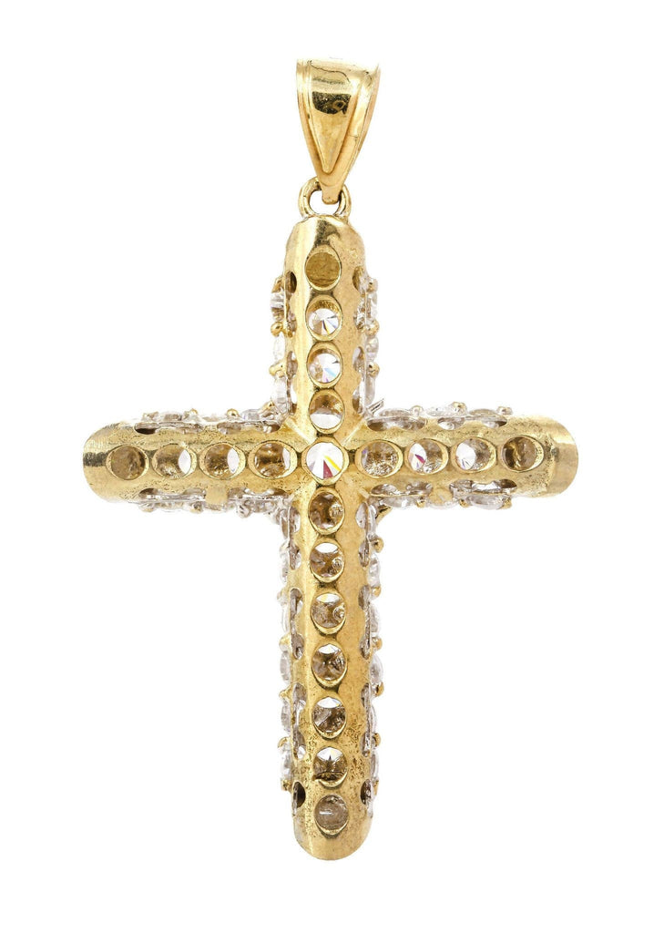 Big Gold Cross & Cz 10K Yellow Gold Pendant. | 9.2 Grams MEN'S PENDANTS FROST NYC 