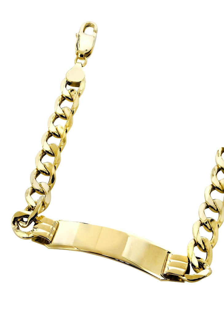 Hollow Id Cuban Bracelet 10K Yellow Gold Men's Gold Bracelets FROST NYC 