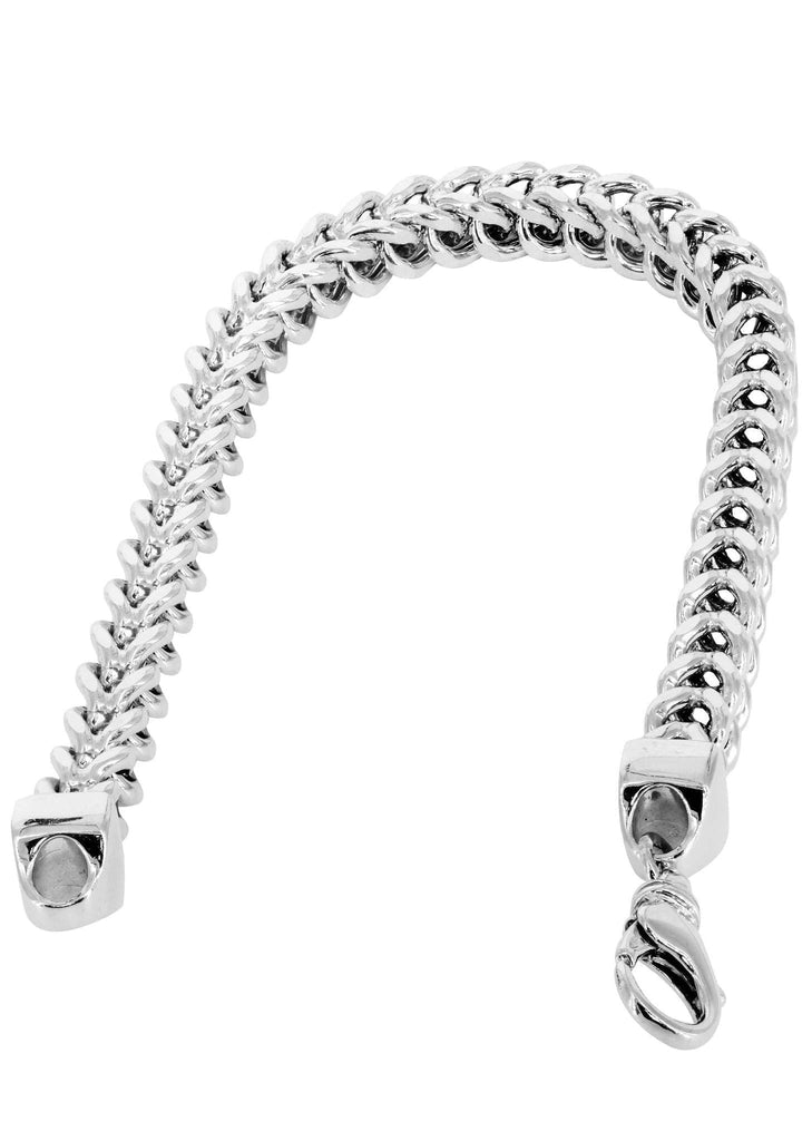 Hollow Mens Franco Bracelet 10K White Gold Men's Gold Bracelets FROST NYC 