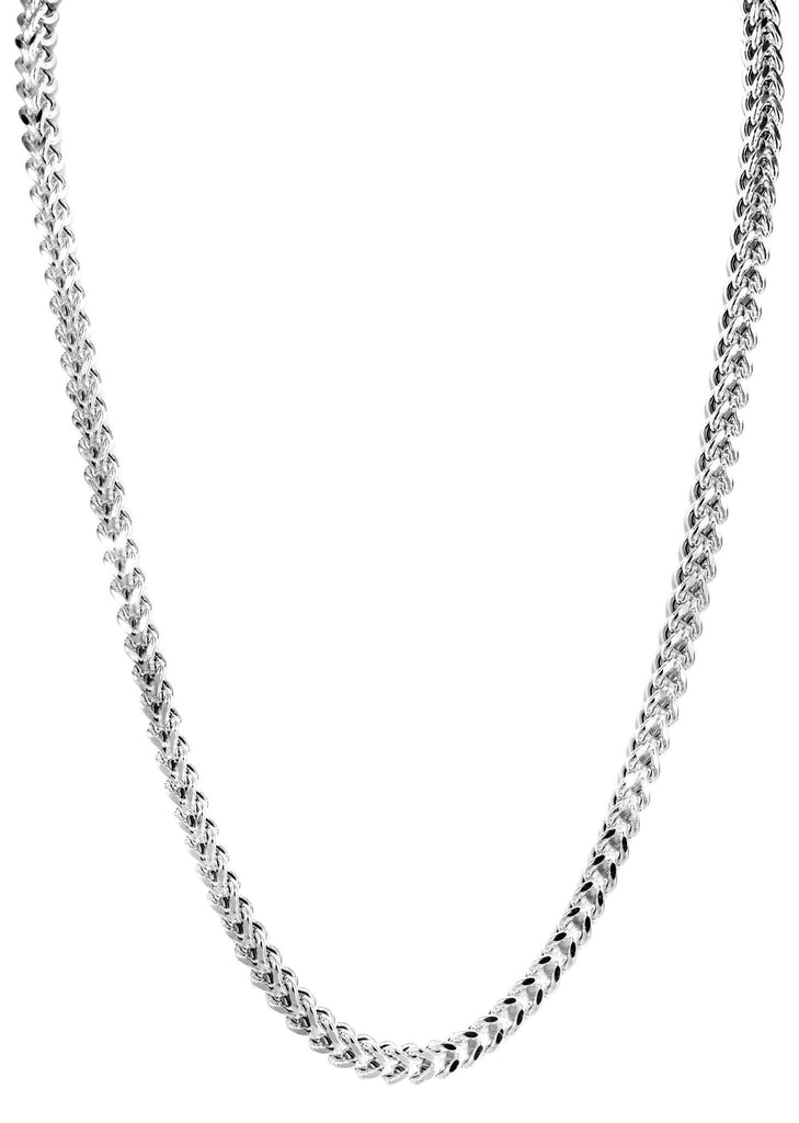 Gold Chain - Mens Hollow Franco Chain 10K White Gold MEN'S CHAINS FROST NYC 