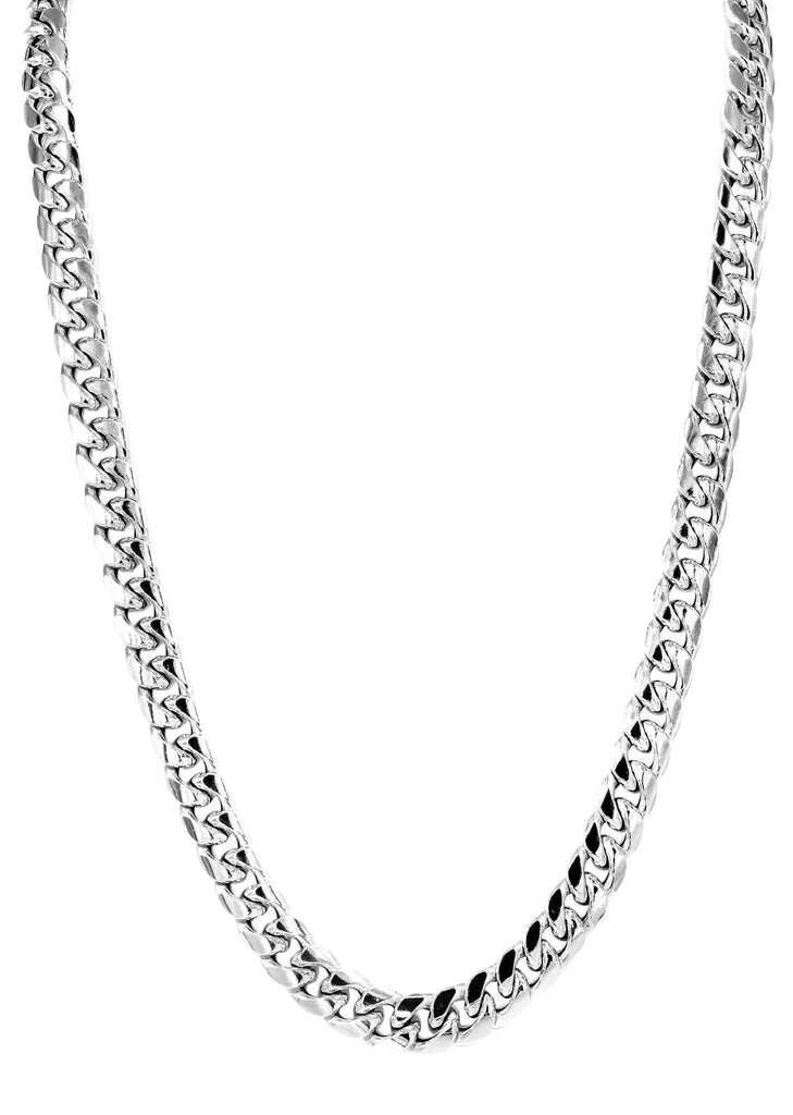 14K White Gold Chain - Hollow Miami Cuban Link Chain MEN'S CHAINS FROST NYC 
