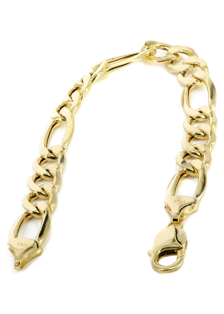 10K Gold Bracelet Solid Figaro Men's Gold Bracelets FROST NYC 