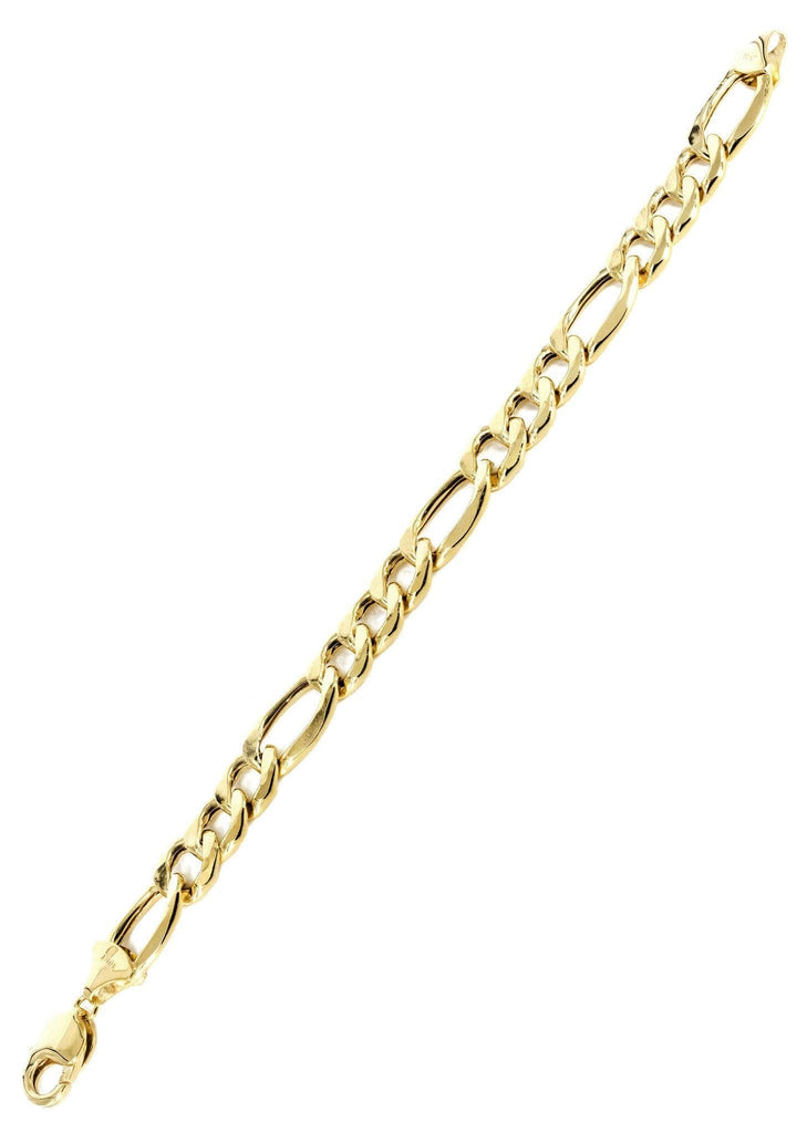 10K Gold Bracelet Solid Figaro Men's Gold Bracelets FROST NYC 