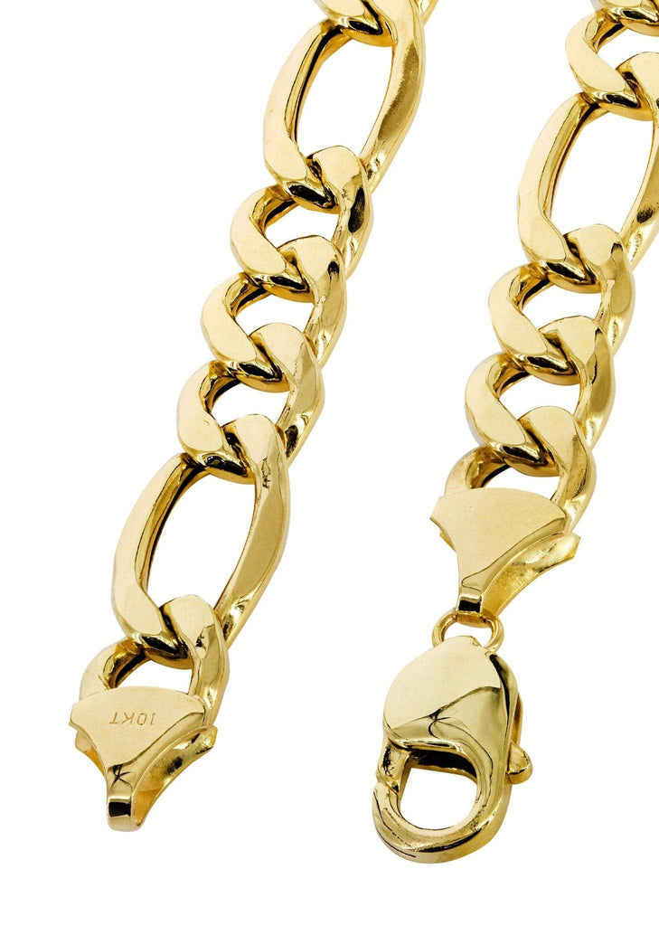 Gold Chain - Mens Solid Figaro Chain 10k Gold MEN'S CHAINS FROST NYC 