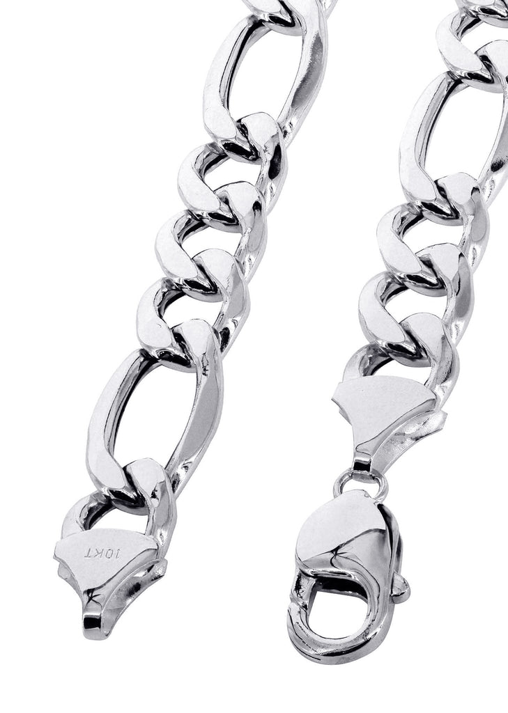 White Gold Chain - Mens Hollow Figaro Chain 10K Gold MEN'S CHAINS MANUFACTURER 1 