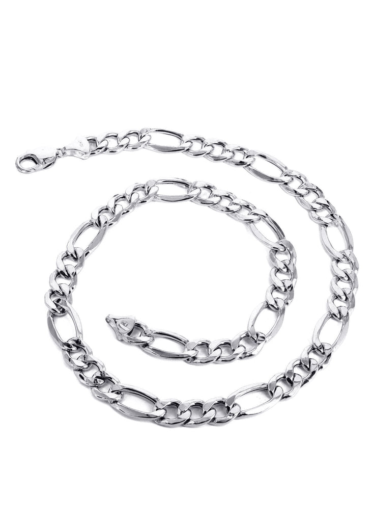 White Gold Chain - Mens Hollow Figaro Chain 10K Gold MEN'S CHAINS MANUFACTURER 1 