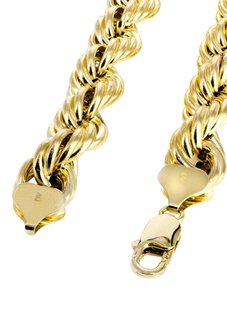 Gold Chain - Mens Hollow Rope Chain 10K Gold MEN'S CHAINS FROST NYC 