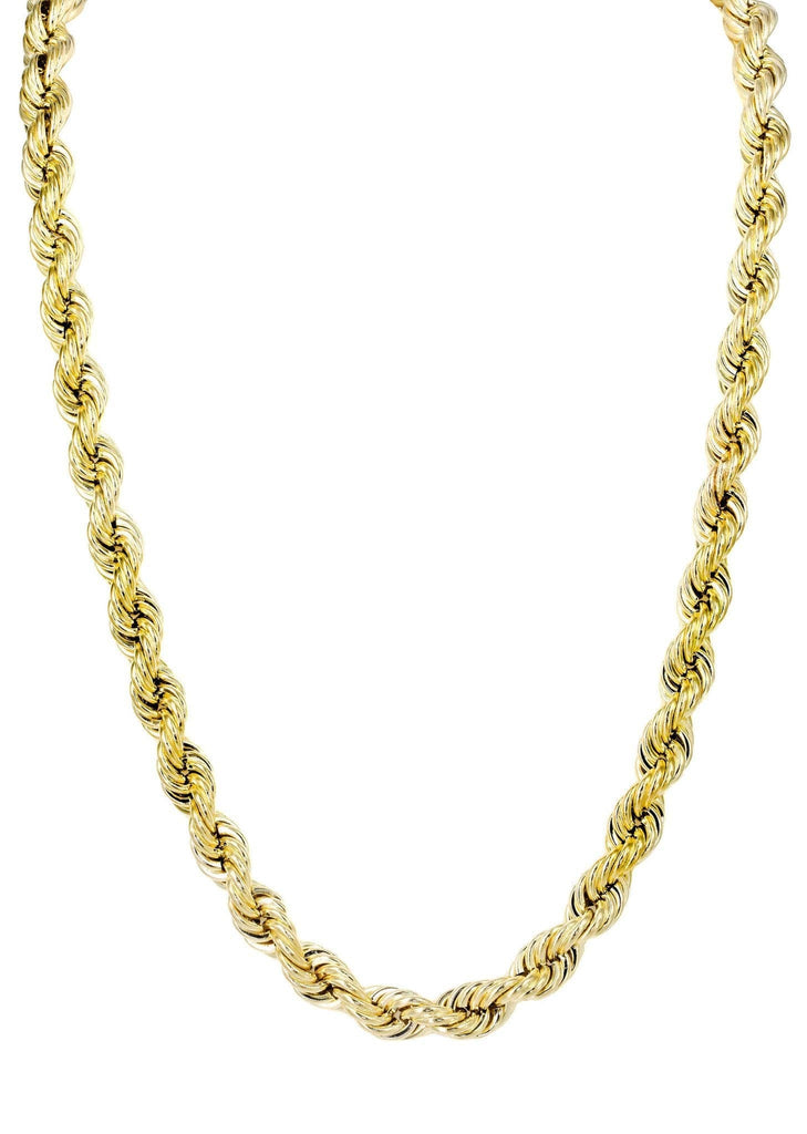 Gold Chain - Mens Hollow Rope Chain 10K Gold MEN'S CHAINS FROST NYC 