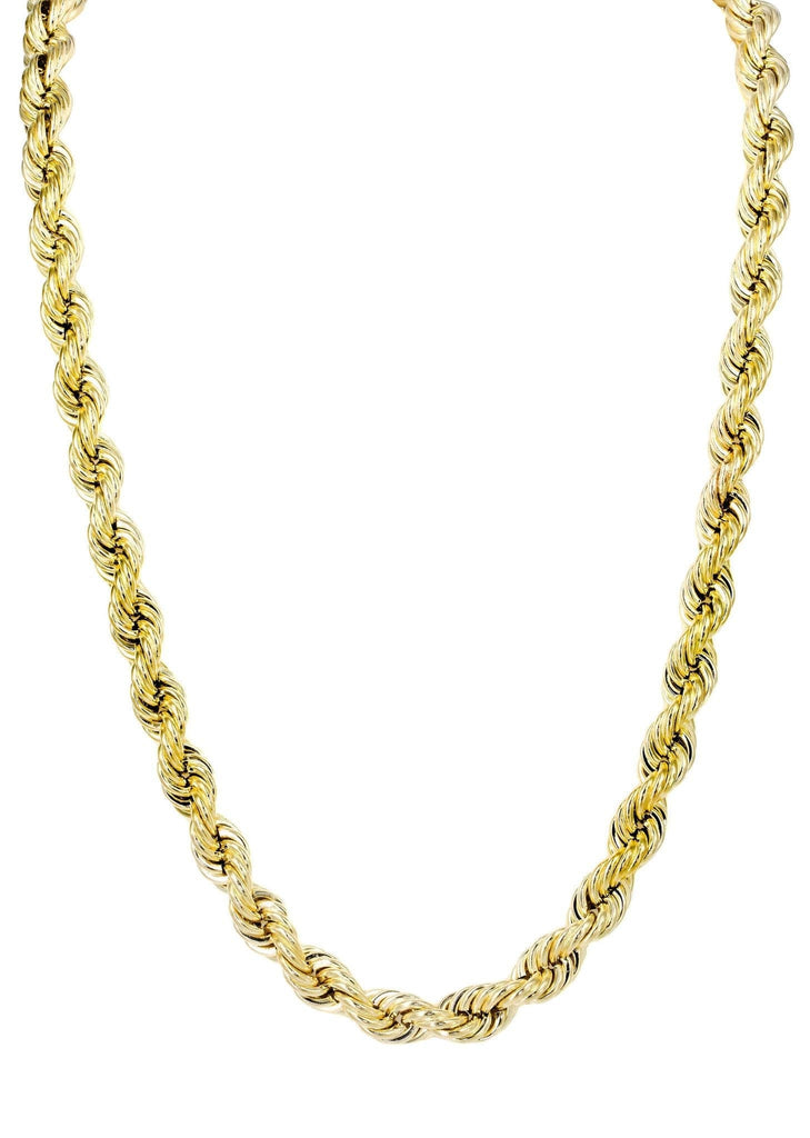 Gold Chain - Mens Hollow Rope Chain 10K Gold MEN'S CHAINS FROST NYC 