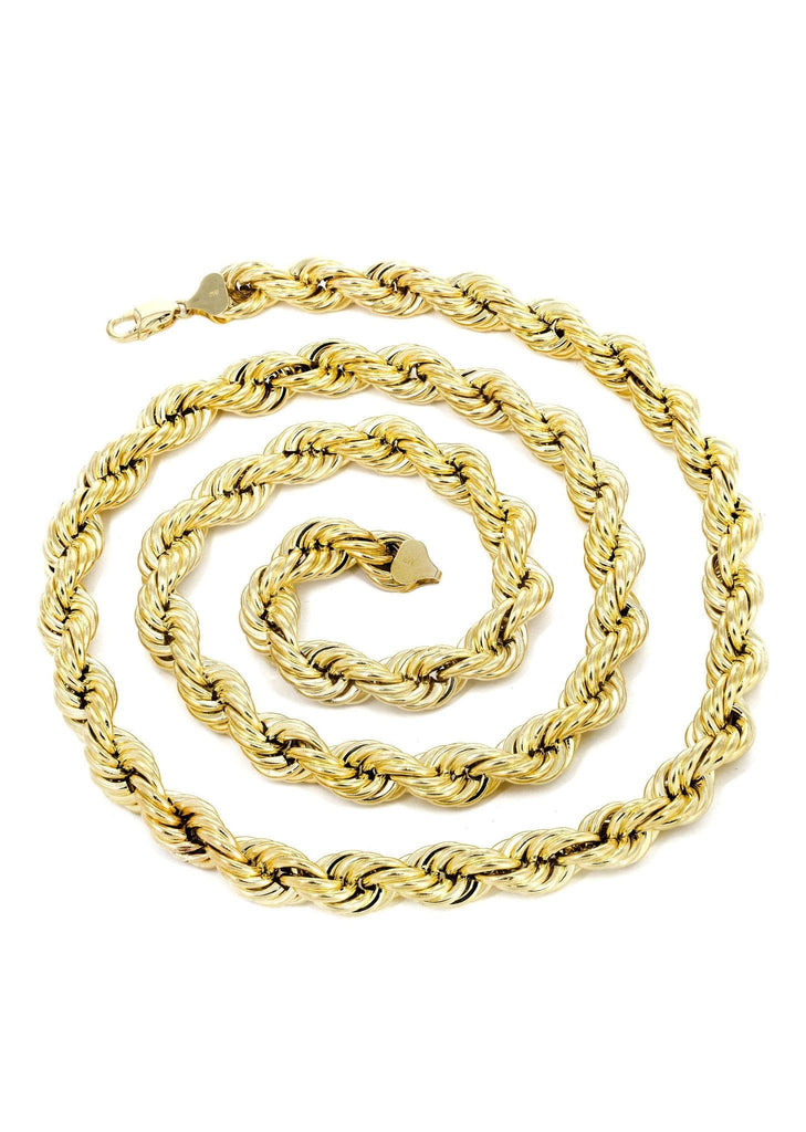 14K Yellow Gold Chain - Hollow Mens Rope Chain MEN'S CHAINS FROST NYC 