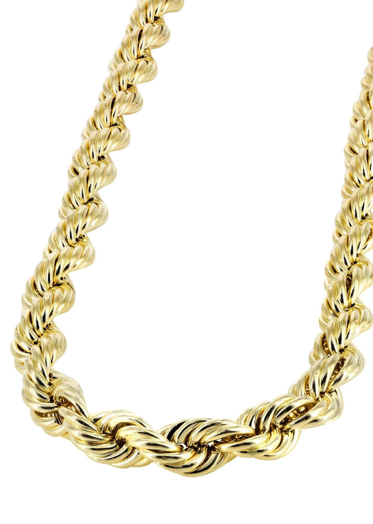 Gold Chain - Mens Hollow Rope Chain 10K Gold MEN'S CHAINS FROST NYC 