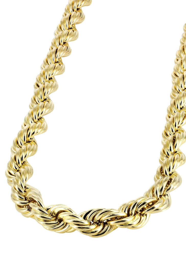 14K Yellow Gold Chain - Hollow Mens Rope Chain MEN'S CHAINS FROST NYC 