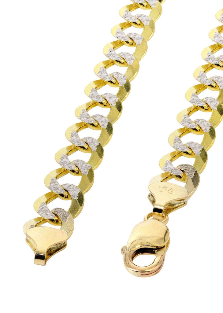 Gold Chain - Hollow Diamond Cut Mens Cuban Link Chain 10K Gold MEN'S CHAINS FROST NYC 