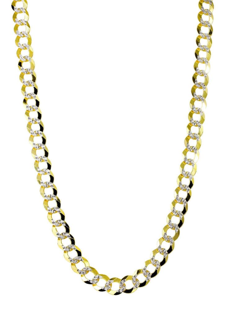 Gold Chain - Hollow Diamond Cut Mens Cuban Link Chain 10K Gold MEN'S CHAINS FROST NYC 