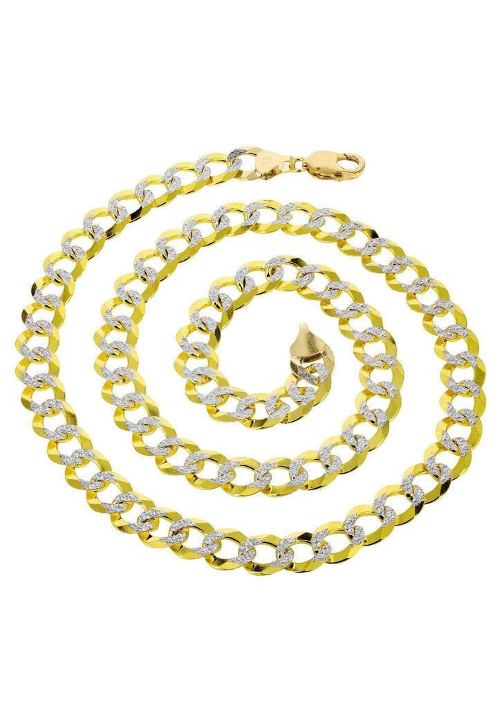 Gold Chain - Hollow Diamond Cut Mens Cuban Link Chain 10K Gold MEN'S CHAINS FROST NYC 