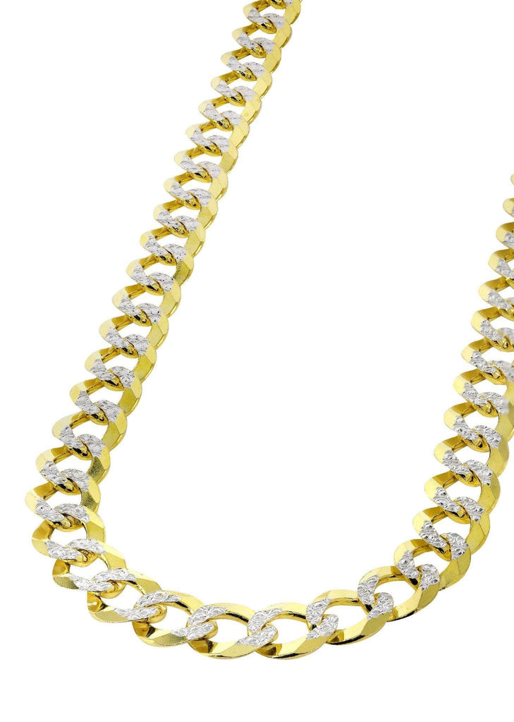 Gold Chain - Hollow Diamond Cut Mens Cuban Link Chain 10K Gold MEN'S CHAINS FROST NYC 