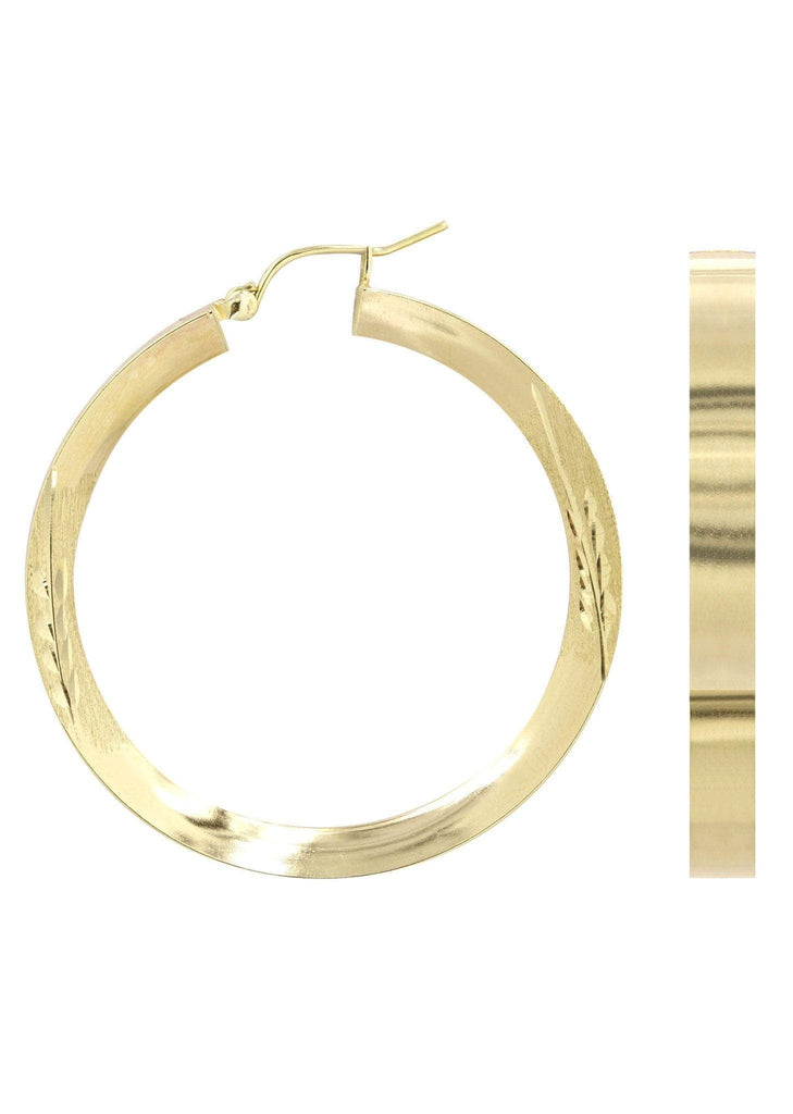 10K Gold Diamond Cut Hoop Earrings | Customizable Size Gold Hoop Earrings FROST NYC 