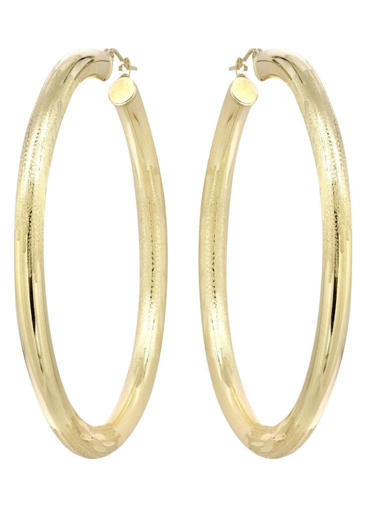 10K Gold Diamond Cut Hoop Earrings | Customizable Size Gold Hoop Earrings FROST NYC 