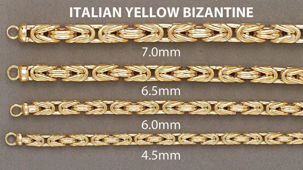 Italian Mens Bizantine Bracelet 10K Yellow Gold Men's Gold Bracelets FROST NYC 
