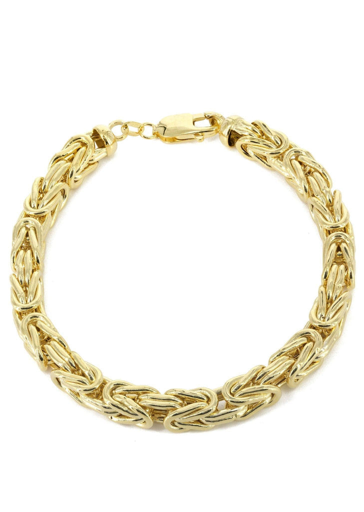 Italian Mens Bizantine Bracelet 10K Yellow Gold Men's Gold Bracelets FROST NYC 