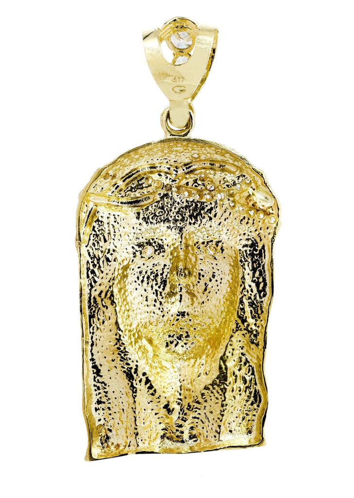 Big Jesus & Cz 10K Yellow Gold Pendant. | 37.9 Grams MEN'S PENDANTS FROST NYC 