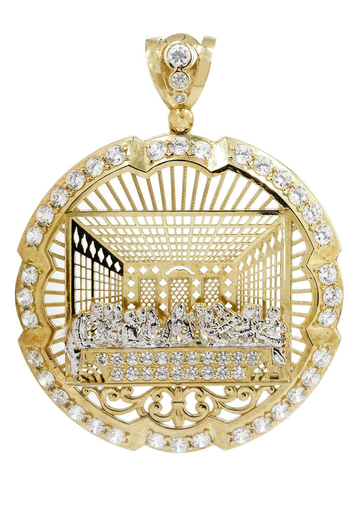 Big Last Supper & Cz 10K Yellow Gold Pendant. | 34.3 Grams MEN'S PENDANTS FROST NYC 