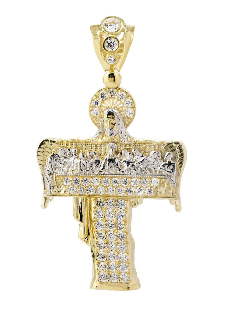 Last Supper & Cz 10K Yellow Gold Pendant. | 9 Grams MEN'S PENDANTS FROST NYC 