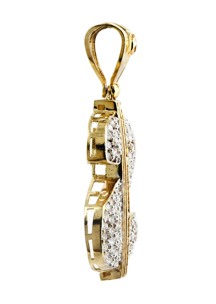 Big Dollar & Cz 10K Yellow Gold Pendant. | 21.3 Grams MEN'S PENDANTS FROST NYC 