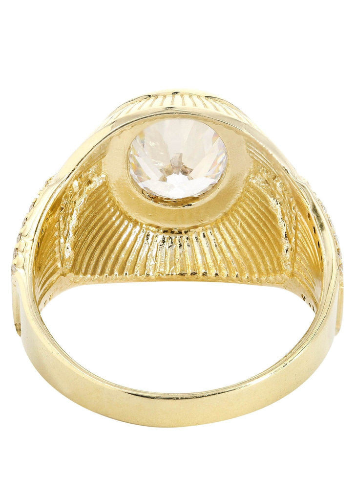 Rock Crystal & Cz 10K Yellow Gold Mens Ring. | 9.5 Grams MEN'S RINGS FROST NYC 