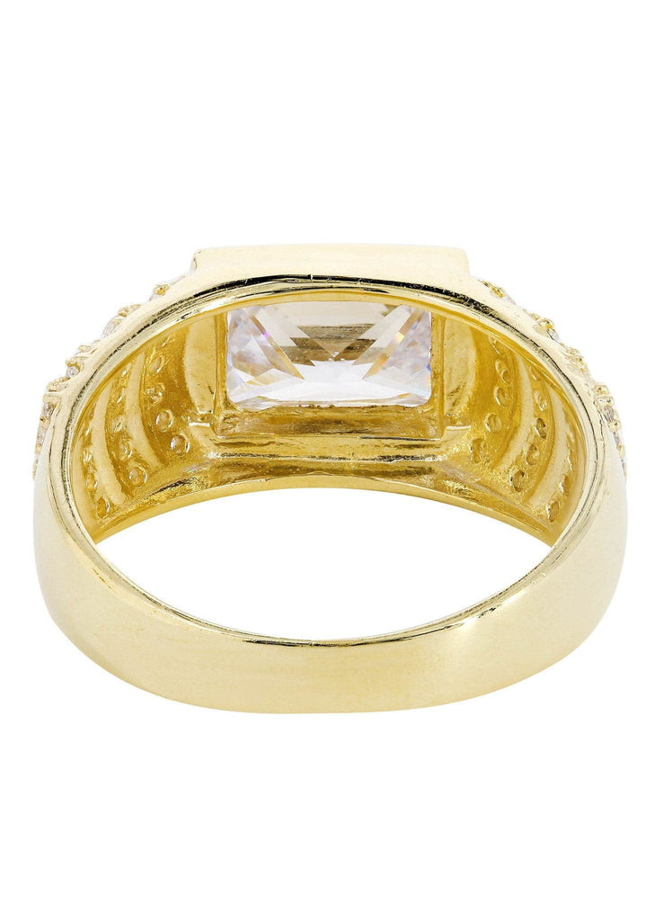 Rock Crystal & Cz 10K Yellow Gold Mens Ring. | 7.8 Grams MEN'S RINGS FROST NYC 