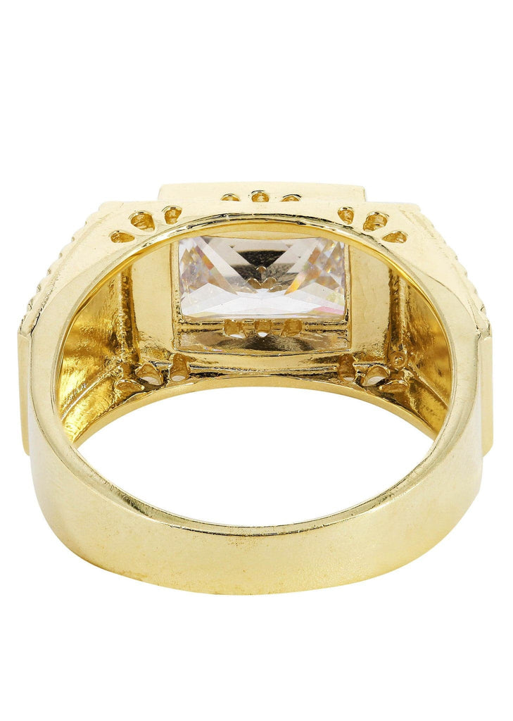 Rock Crystal & Cz 10K Yellow Gold Mens Ring. | 9.3 Grams MEN'S RINGS FROST NYC 