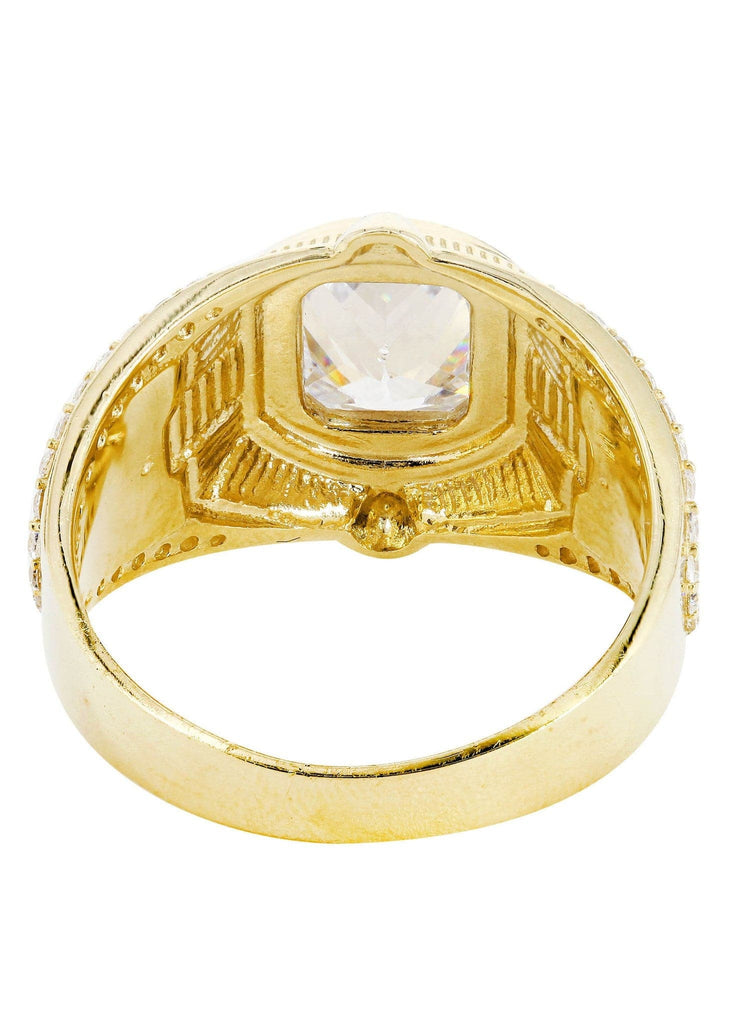 Rock Crystal & Cz 10K Yellow Gold Mens Ring. | 8.7 Grams MEN'S RINGS FROST NYC 