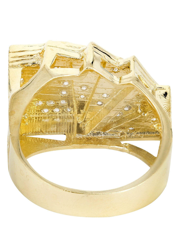 Cards & Cz 10K Yellow Gold Mens Ring. | 12.9 Grams MEN'S RINGS FROST NYC 