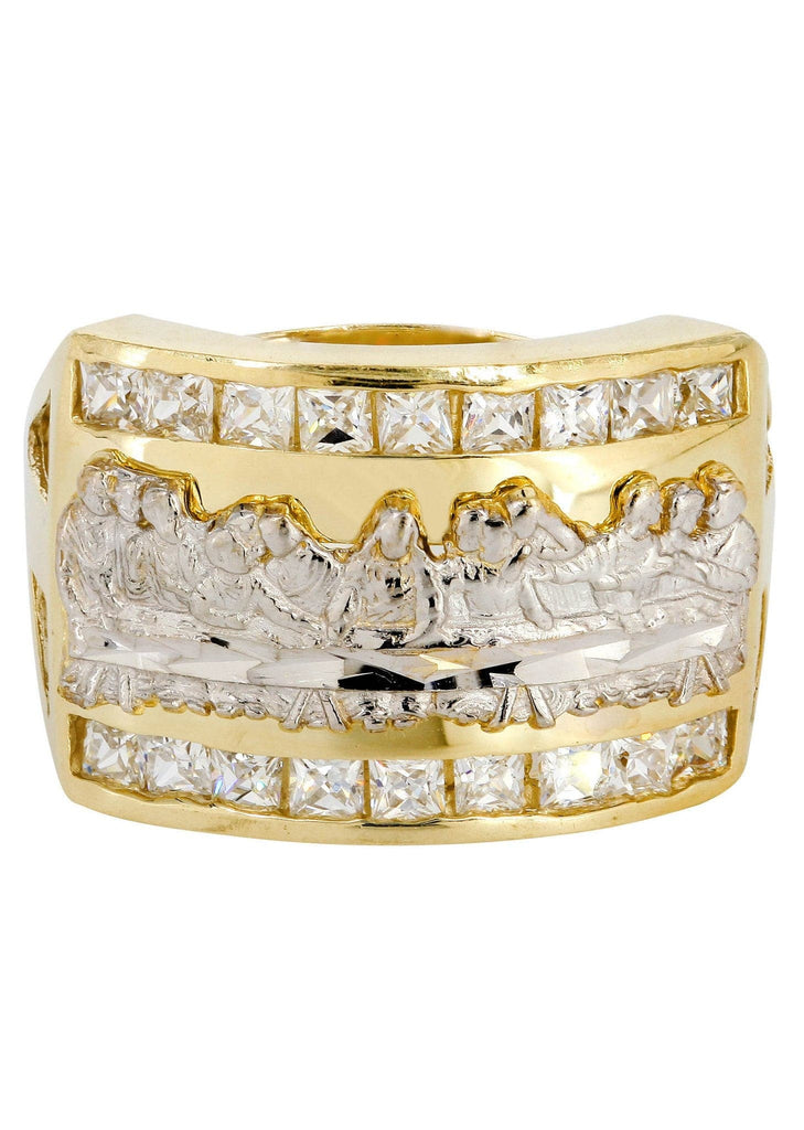 Last Supper & Cz 10K Yellow Gold Mens Ring. | 6.4 Grams MEN'S RINGS FROST NYC 