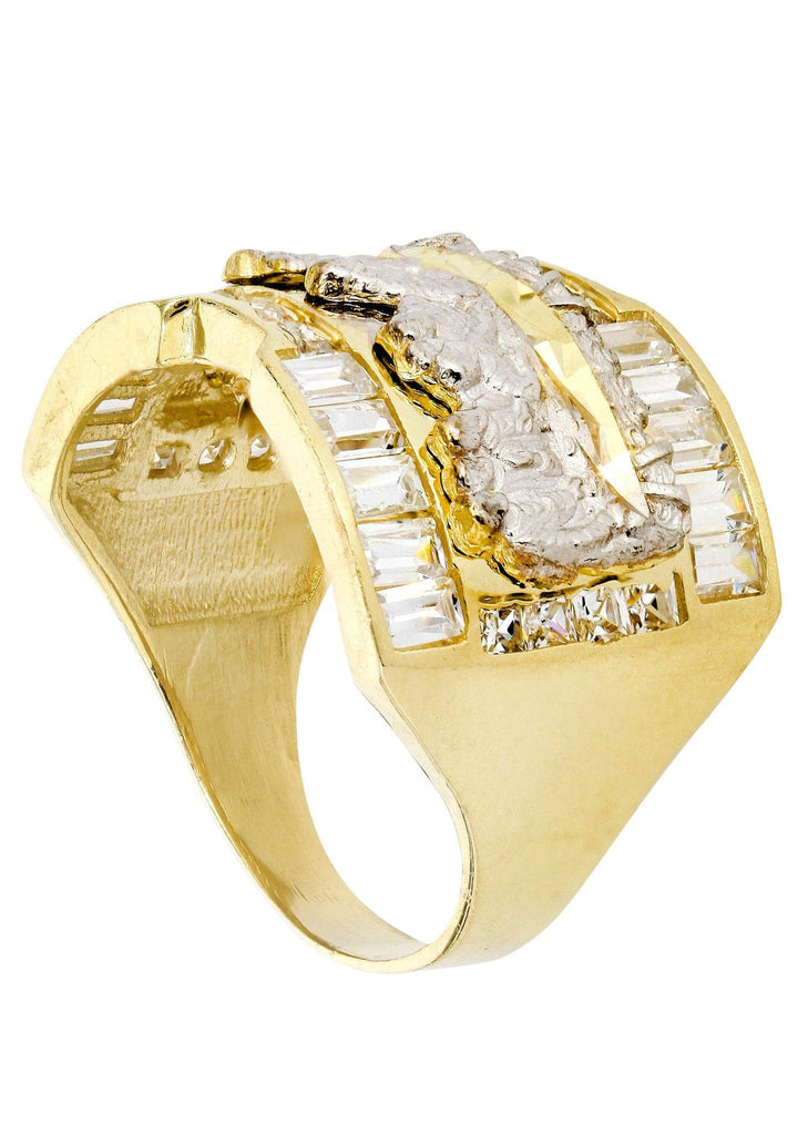 Last Supper & Cz 10K Yellow Gold Mens Ring. | 8.4 Grams MEN'S RINGS FROST NYC 