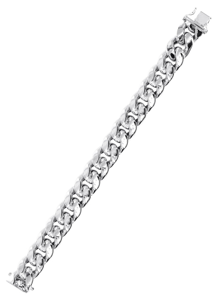 14K White Gold Bracelet Hollow Miami Cuban Link Men's Gold Bracelets MANUFACTURER 2 